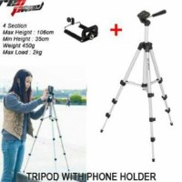 Tripod Kamera Handphone Action Camera Panjang 1 Meter Plus Holder HP