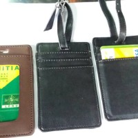 Jual id card koper kulit/Luggage tag 2 fungsi (sbg tanda pengenal/ID Card Murah