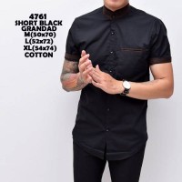Jual Kemeja Polos Pria Short Grandad | Baju Cowok Polosan Kerah Shanghai Murah