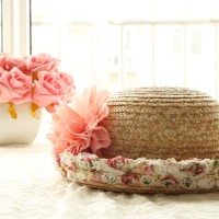 Jual Topi Sun Hat Kebun Jerami Bunga Big Flower Floral Cute Cantik Murah