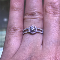 cincin berlian eropa GIA solitaire emas putih rangka hongkong terbaik
