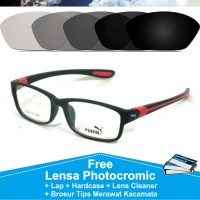Jual Frame Kacamata Pria Photocromic Sporty Plus Minus Anti Radiasi Puma Murah