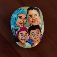 Jual Batu Lukis 4 Wajah dalam Satu Batu Murah