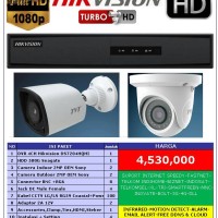 Paket 6 Kamera CCTV HDTVI Hikvision OEM SONY 2MP Lengkap Instalasi