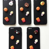 Jual Softcs 3D Line Brown Fas Food for Iphone, Samaung, Oppo, Xiaomi Murah