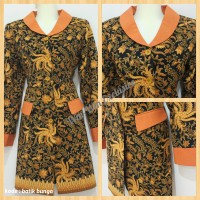 Jual Seragam Blazer Wanita Kantor Batik Motif Bunga Murah