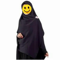 Jual jilbab segi empat jumbo warna hitam polos Murah