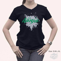 Jual Limited Edition Kaos Logo Kawasaki Ninja Cewek Warna Hitam fast Murah
