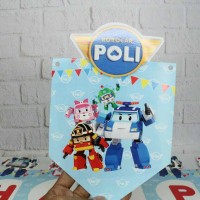 Jual bunting flag robocar poli / bendera happy birthday robocar poli Murah