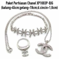 Jual XP1693P-BJG Paket Perhiasan Lapis Emas Putih Aksesoris Wanita Murah