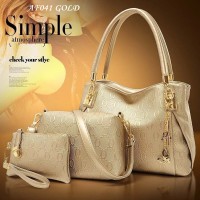 Jual AR041 GOLD / TAS IMPORT / TAS WANITA / TAS PESTA TAS KERJA TAS KULIAH Murah