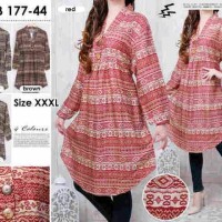 Jual 177-44 Atasan Wanita /Tunik / Blouse / katun rayon jumbo fit XL Murah