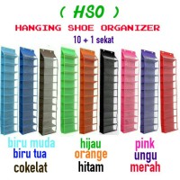 Jual HSO Hanging Shoe Organizer - Rak sepatu gantung tanpa resleting Murah