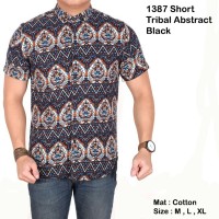 Jual kemeja pria lengan pendek batik etnic slimfit / kemeja tribal batik Murah