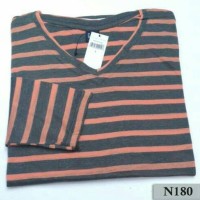 Jual Kaos stripe tee / raglan / basic / salur lengan panjang Murah