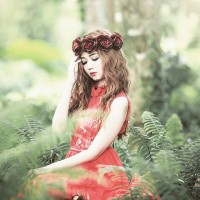 Jual Flower Crown Gothic Rose Maroon Murah
