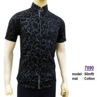 Baju Kemeja Batik Slimfit 7090 (Fashion Pria Kaos Jeans)