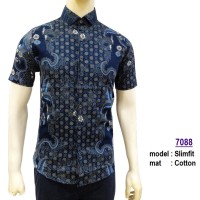 Baju Kemeja Batik Slimfit 7088 (Fashion Pria Kaos Jeans)