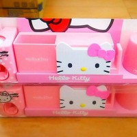 Jual dispenser odol lengkap tempat sikat gigi gelas kumur hello kitty hk Murah