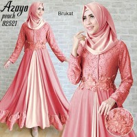 Jual AZAYO gamis maxi dress lace brukat sleting depan busui Murah