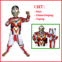 Jual Promo Baju Kaos Anak Bahan Katun Kostum Topeng Superhero Ultraman Go Murah