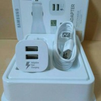 Jual CAR FAST CHARGER MOBIL SAMSUNG NOTE 4 5 S6 S7 EDGE 2 PORT USB ORIGINAL Murah