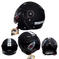 Jual Helm Bogo Retro JPN Momo Klasik Kaca Pilot Riben Hitam Doff Murah