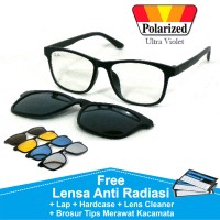 Jual Frame Kacamata Minus Lensa Antiradiasi RAYBN CLIP ON 5 Lensa 2201 Murah