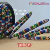 TBL109 Tali Bulat 6mm Bahan Kain Warna Warni - Biru Dongker Per Meter