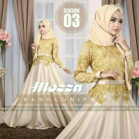 dress muslim mozz, jersey eksklusif + brokat import + pash