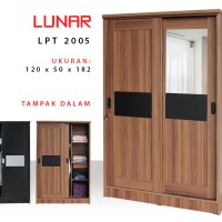 Lemari Pakaian Sliding Coklat Minimalis
