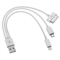 Jual Kabel USB 3 Ujung Pendek Kabel USB Micro iPhone Kabel USB 3 in 1 Murah