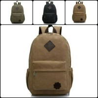 Jual tas ransel kanvas punggung canvas backpack import pria wanita impor Murah