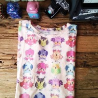 Jual kaos owl burung hantu vintage style import korea shirt tee Murah