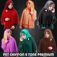 Jual Hijab/Jilbab Khimar Pet Chiffon 2Tone Murah