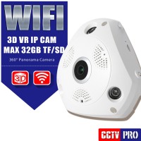 Jual IP Camera CCTV Wifi Fish Eye 360 Degree VR Cam 3D Panoramic+ ADAPTOR Murah