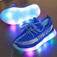 Jual Sepatu anak/LED shoes/sepatu sneaker LED- sport blue no 31-35 Murah