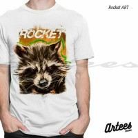 Jual Kaos Rocket ART | Kaos Guardian Of The Galaxy | Kaos Movie Murah