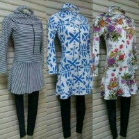 Baju Renang Dewasa Muslim/Muslimah bermotif