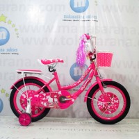 United Pom Pom CTB Sepeda Anak Perempuan 16 Inci Usia 4 - 7 Tahun