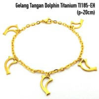 Jual TI185-EH Gelang Tangan Rantai Dolphin Perhiasan Titanium Anti Karat Murah