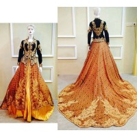 GAUN KEBAYA MODERN MUSLIM BLUDRU EKOR BATIK MURAH CANTIK