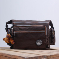 Jual Tas Selempang Kipling Coklat / Tas Pria Wanita Trendy Murah Murah