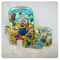 Jual Tas Trolley Anak 4in1 6D Minion Murah