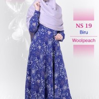 Gamis Muslimah Nibras Syar'i NS 19 Biru