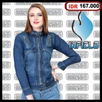 Jual Jaket jeans wanita jacket levis jeket denim hoodie motor touring biker Murah