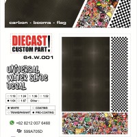 Jual Water Slide Decal 1:64 carbon, booms decal, racing flag Murah