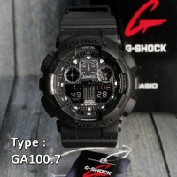 Jual Jam Tangan Casio G-Shock GA-100 Full Black/RED /Pria suunto/skmei Murah