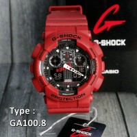Jual Jam Tangan Casio G-Shock GA-100 Full Black/RED /Pria suunto/skmei Murah