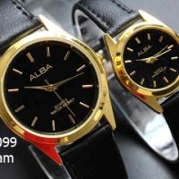 jam tangan alba couple / jtr 099 hitam